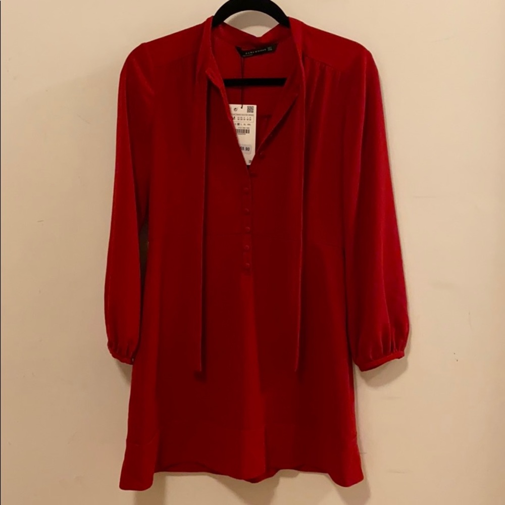 Zara red dress size M NWT